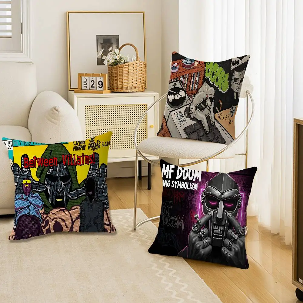 M-MF DOOM Cushion Cover Car Throw Pillow Case For Sofa Car Christmas Gift 40x40cm 45x45cm