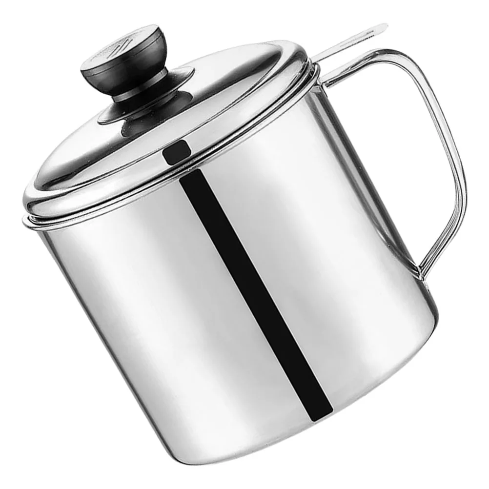 

Filter Large Capacity Stainless Steel Kitchen Cooking Grease Oil Pot For Home Canister Strainer Oil Storage Container