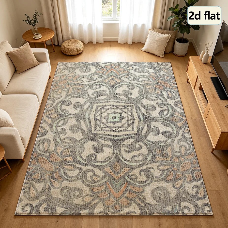 1 Piece of Vintage Medal Pattern Carpet, Soft and Comfortable, Easy to Maintain, Machine Washable, Indoor Rug, Suitable for under Dining Tables, Farmhouses, Living Rooms, Bedrooms, Dining Rooms, Entryways, Hallways, and Home Decor.