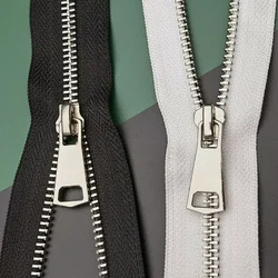 5# Metal Teeth Zippers 60/70/80cm Open-end Auto-lock Zippers Durable Metal Zippers DIY Jackets Sewing Accessories