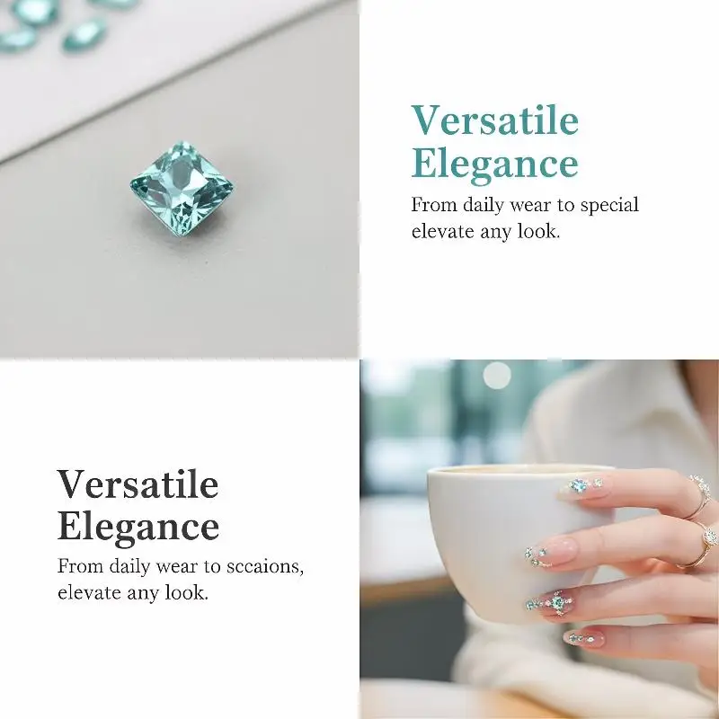 Manicure Blue Rhinestones 50pcs Set for 3D DIY Nail Art Stones Stunning Nail Decor Accessory for Professional and Home Use