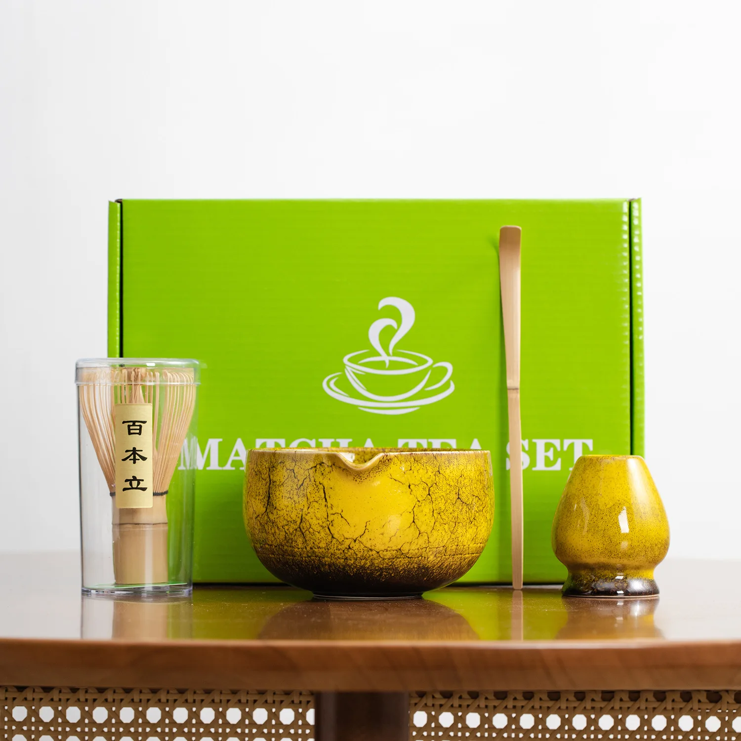 Juego de fabricación de Matcha roja de pedernal japonés, cepillo Matcha de bambú, exquisita caja de cuenco Matcha con batidor, herramientas de té sumtuosas, regalos, 4/7 Uds.