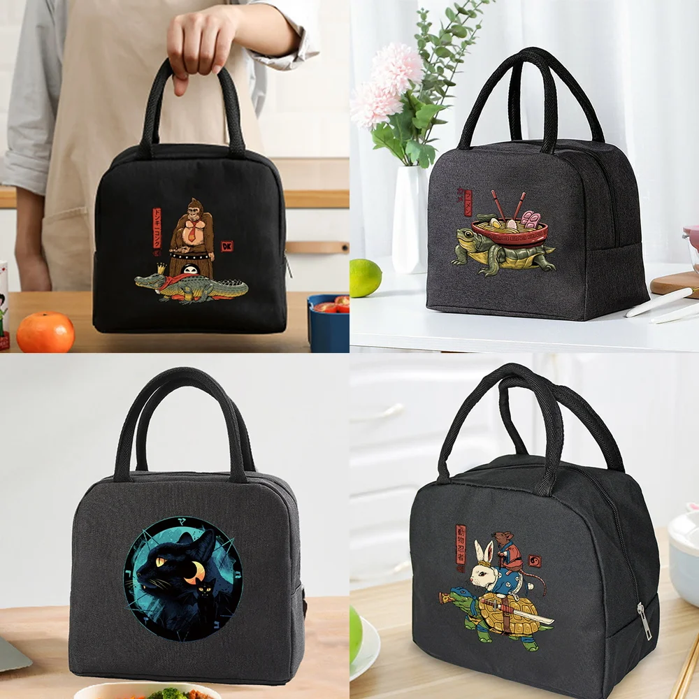 Portable Lunch Bag Unisex Thermal Insulated Kids Lunch Box Handbag  Food Picnic for Work Cooler Storage Bags  Japan Series