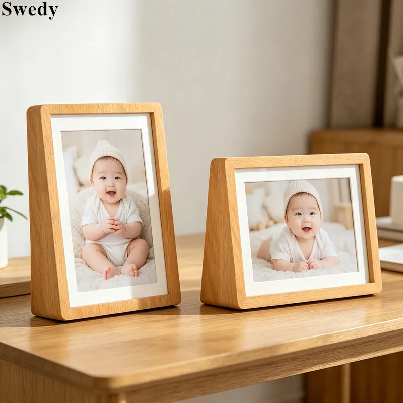 A5 148X210mm Wooden Tabletop Wedding Picture Photo Frame Gift Baby Photo Stand Acrylic Covers Sign Holder Display Stand