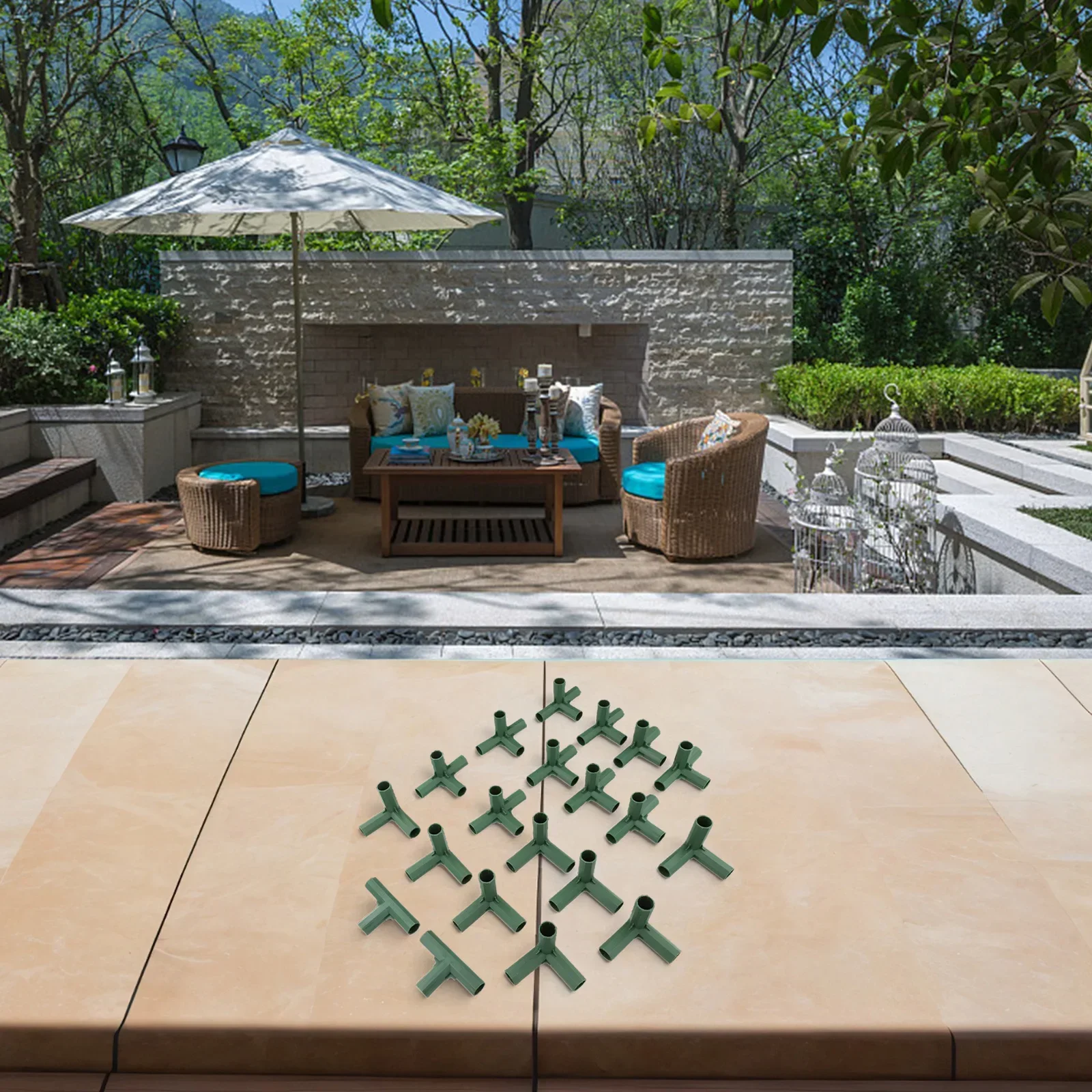 

Комплект соединителей для садовых конструкций: 20 пластиковых соединителей, специально разработанных для поддержки вьющихся растений с использованием круглых труб диаметром 16 мм.