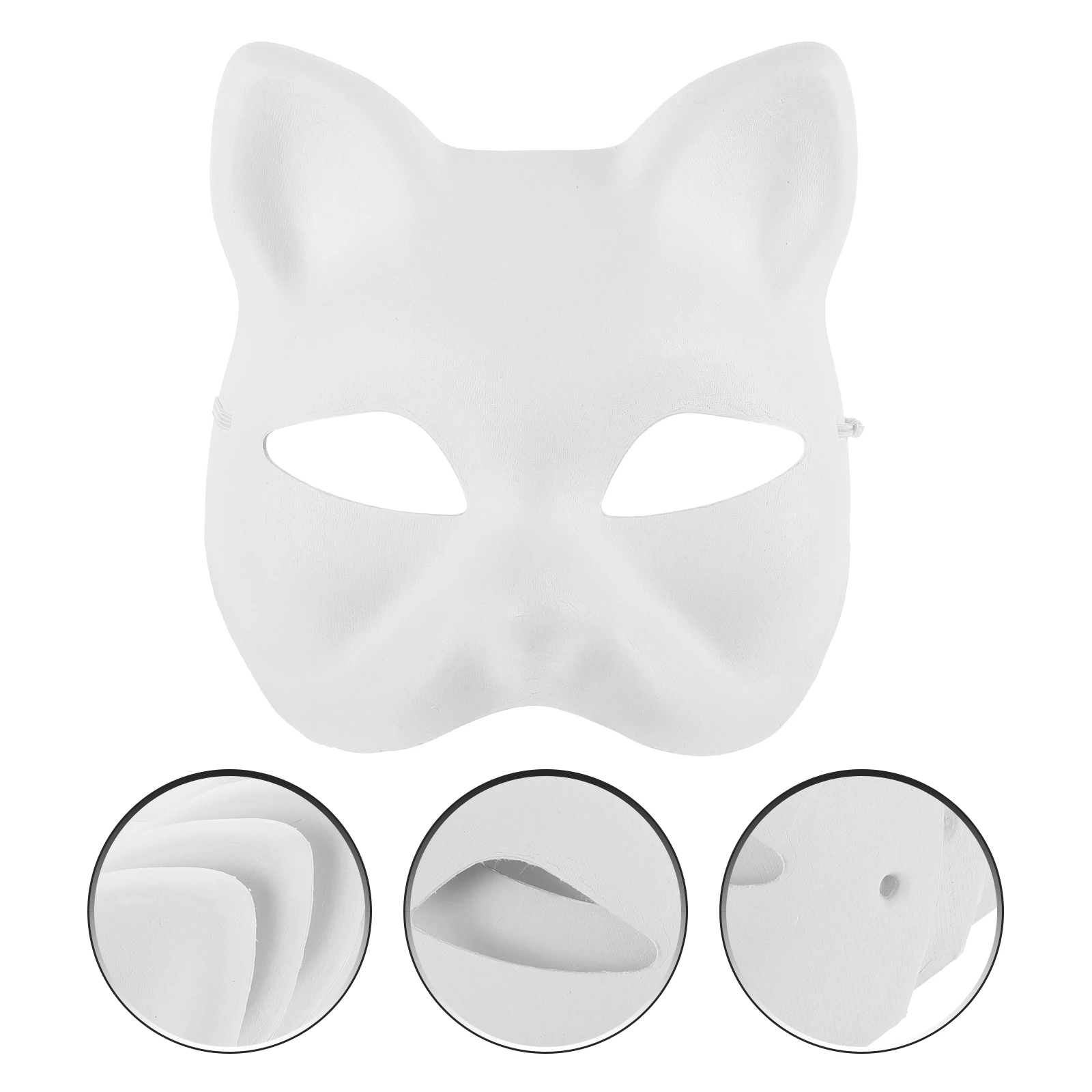 

5Pcs Reusable DIY Blank Masks Halloween Cat Face Party Mask for Activity Teaching Aid Creative Cosplay Accessory Set