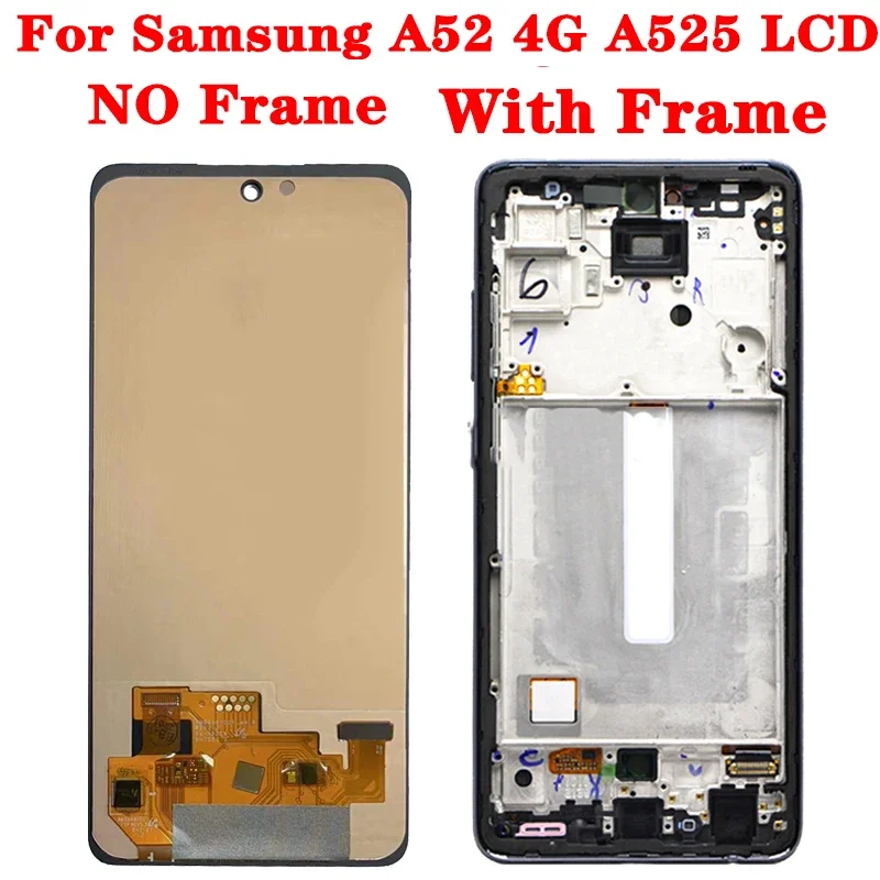 6.5\'OLED For Samsung A52 4G A525F A525F/DS A525M A525M LCD Touch Screen with Fingerprint For SM-A525 Display Repair Parts