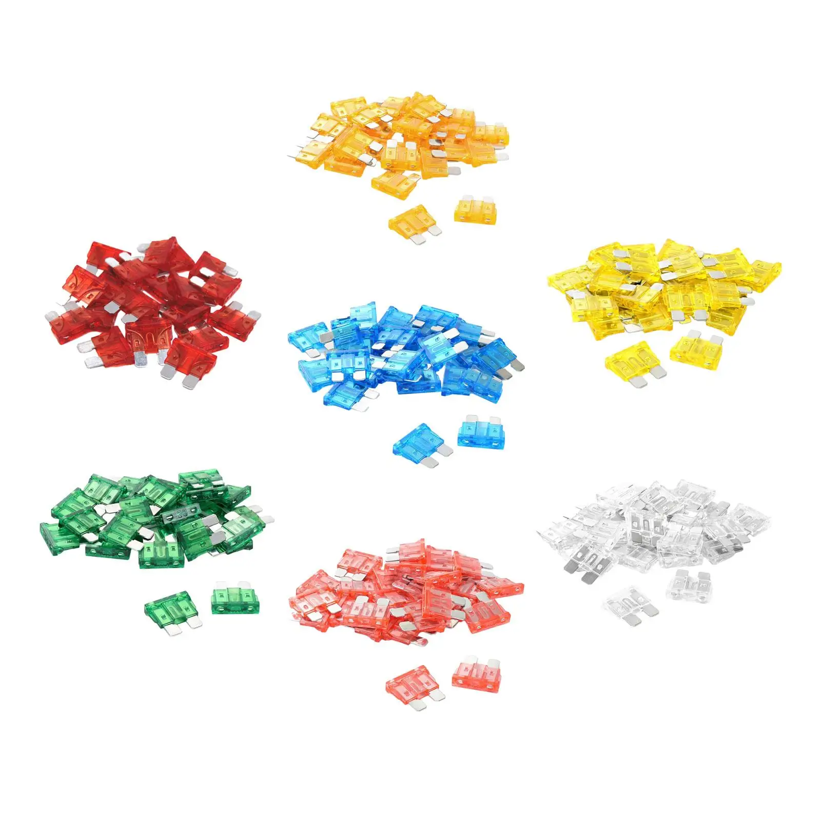 100Pcs Car Standard Blade Fuse Assortment Kit Accessories for RV Marine