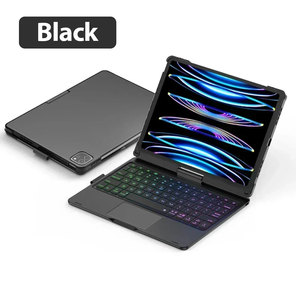 Keyboard Case For iPad Pro 11 2024 M4 Air 13 11 iPad 10.5 10.2 10th Air 4 5 10.9 Inch 360 Degree Magic Backlit Keyboard Funda