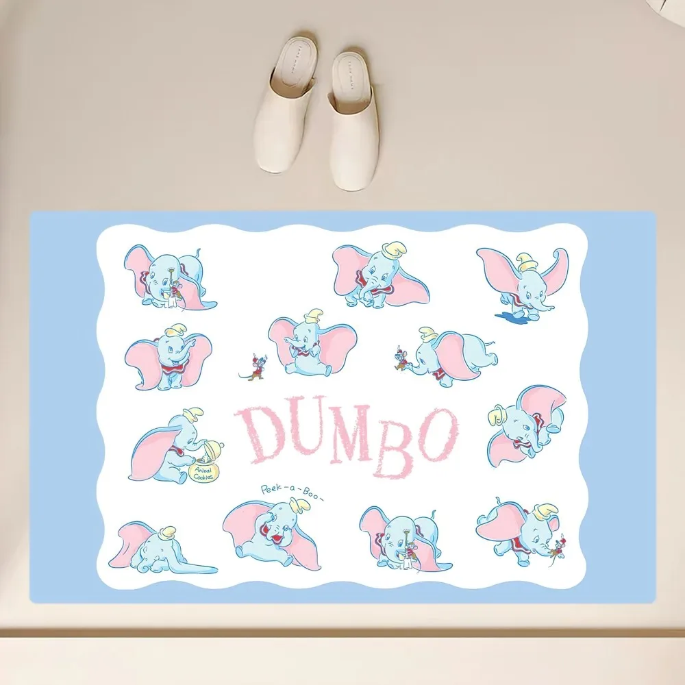 MINISO Disney Dumbo Floor Mat Anti-Slip Bathroom Kitchen Bedroom Living Room Entrance Rug Home Decor