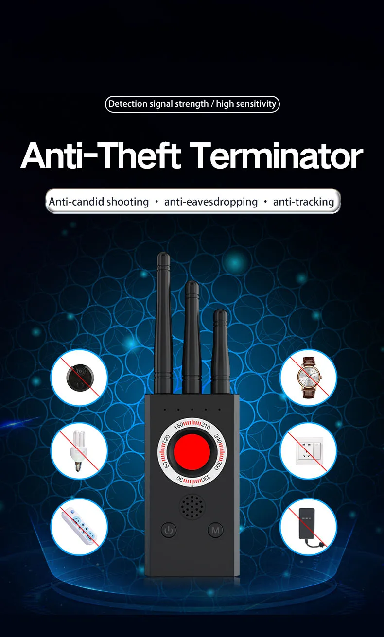 T16 Signal Detector Anti-Camera Anti-Eavesdropping GPS Scanning Detector Anti-Positioning Tracking Camera Detector