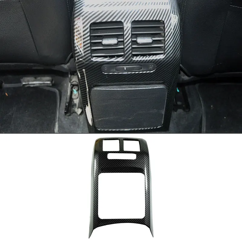 

For VW Golf 6 MK6 2008 - 2013 ABS Carbon Fiber Texture Console Armrest Box Rear Air Condition Vent Frame Cover Protective Trim