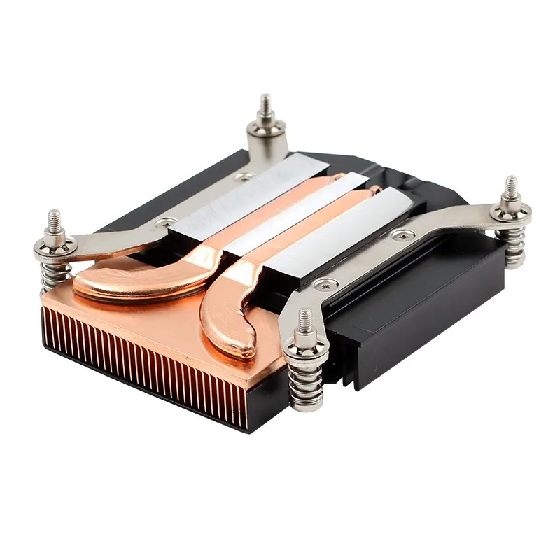 

Кулер для процессора с 2 тепловыми трубками, ультратонкий, бесшумный, 21 мм, совместим с разъемами 1151, 1150, 1700, с боковым турбовентилятором для охлаждения процессора