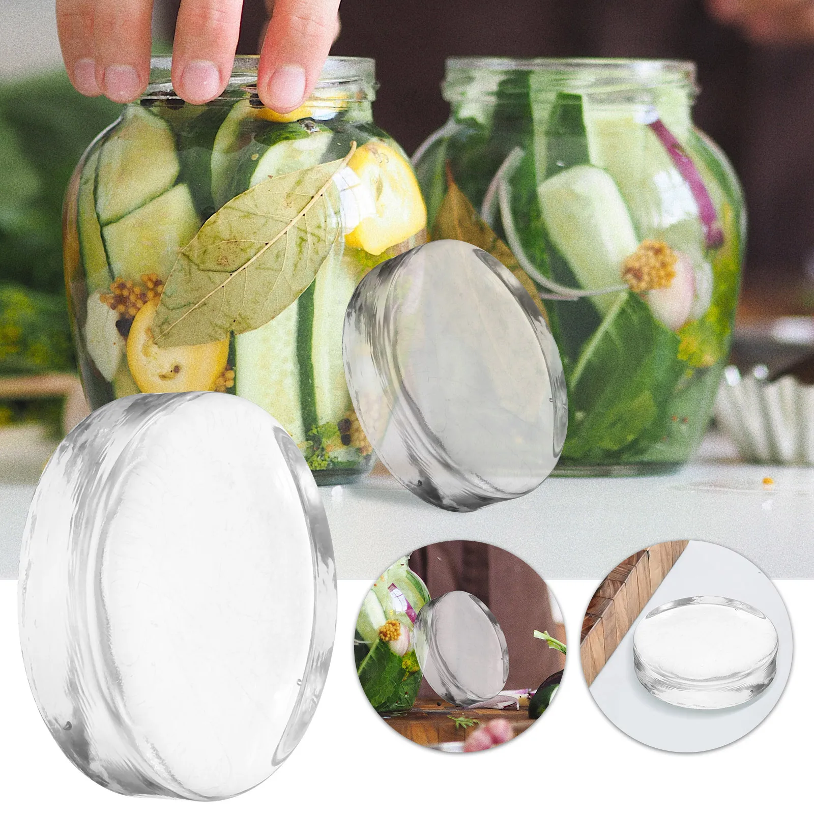 

Pickling Stone Glass Fermenting Weight For Vegetable Tofu Sauce Kimchi Sauerkraut Wide Mouth Jar Kitchen Canning Tool