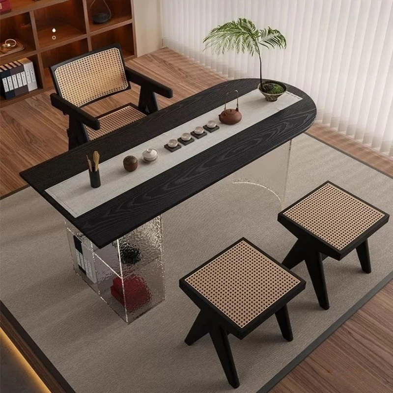 

Modern Simple Acrylic Floating Table French Design Balcony Solid Wood Tea Table Office Home Furniture Mobili Da Studio FYFD