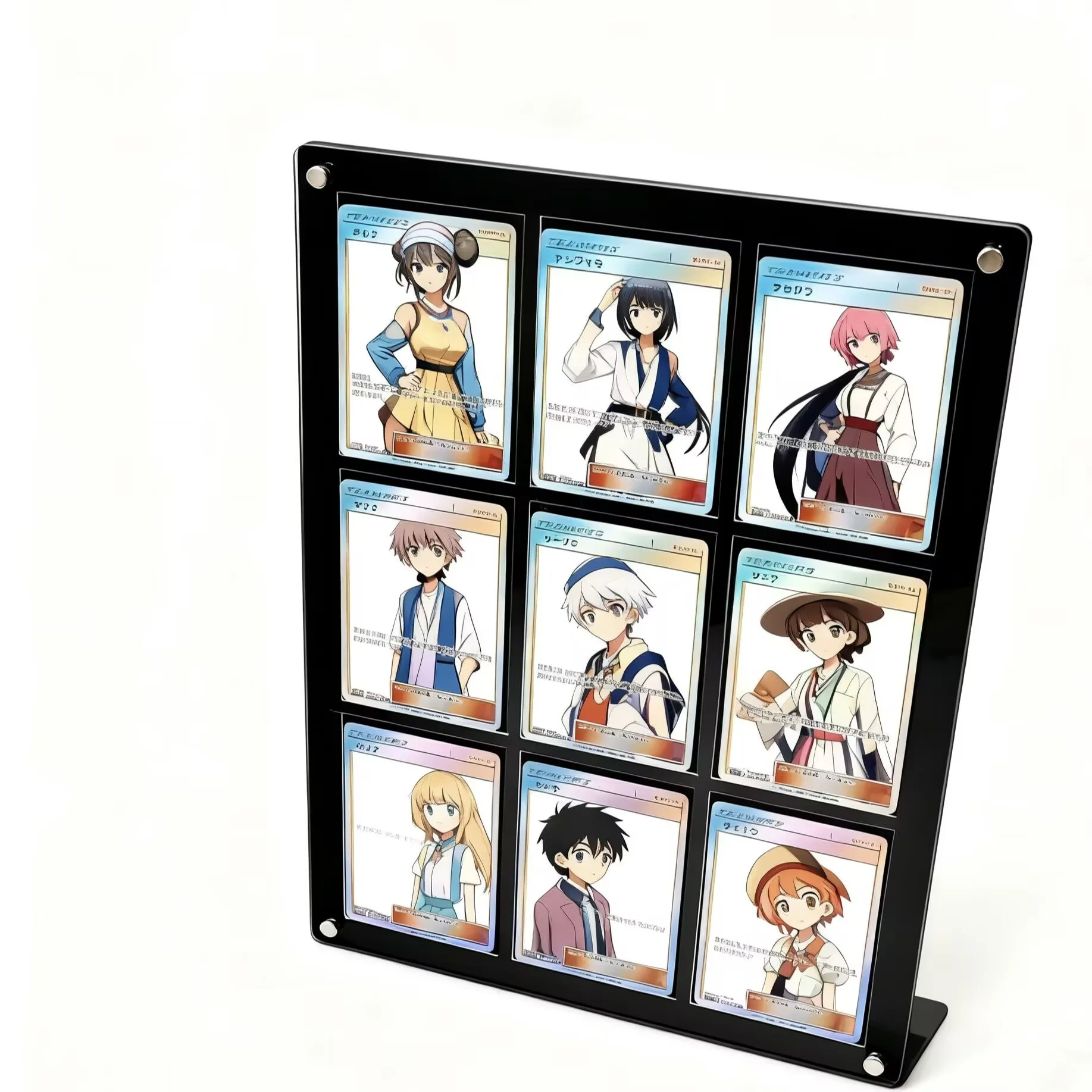 PTCG zwarte displaystandaard Polaroid fotolijst kan worden geplaatst Anime Character Collection Card Extra Action Stuck Brick-9 Slots