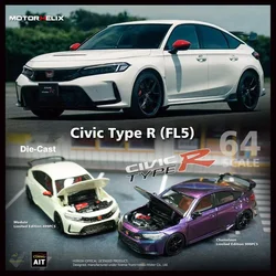 MH 1:64 CIVIC TYPE R FL5 Chameleon Modulo Diecast Diorama Car Model Collection Miniature Carros Toys MOTORHELIX