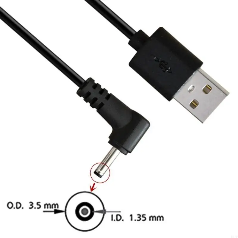 E1PF 25cm USB2.0 to DC3.5mmx1.35mm and Phone Charging Cord for Quick Power Supply Router, LED Light Speakers