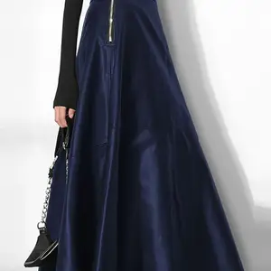 Zanzea-maxi weibliche PU-Lederrock, Reißverschluss mit hoher Taille, lang, monochrom, lässig, elegant, fashion, ol, Frühling, 2022 10 Hauptverkauf PU -Rock - №9