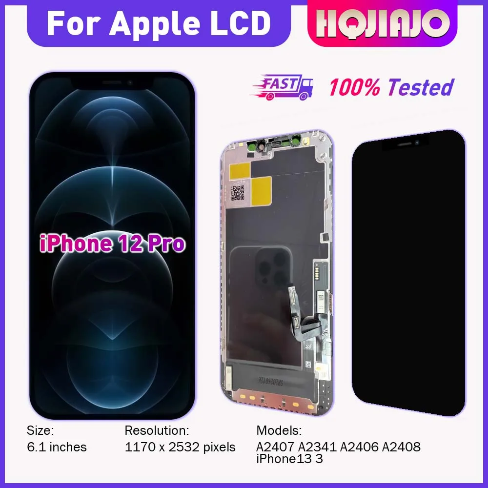 6.1'' TFT LCD Display Touch Screen Digitizer Assembly For Apple iPhone 12 Pro A2407 A2341 A2406 - Replacement Repair repair Part