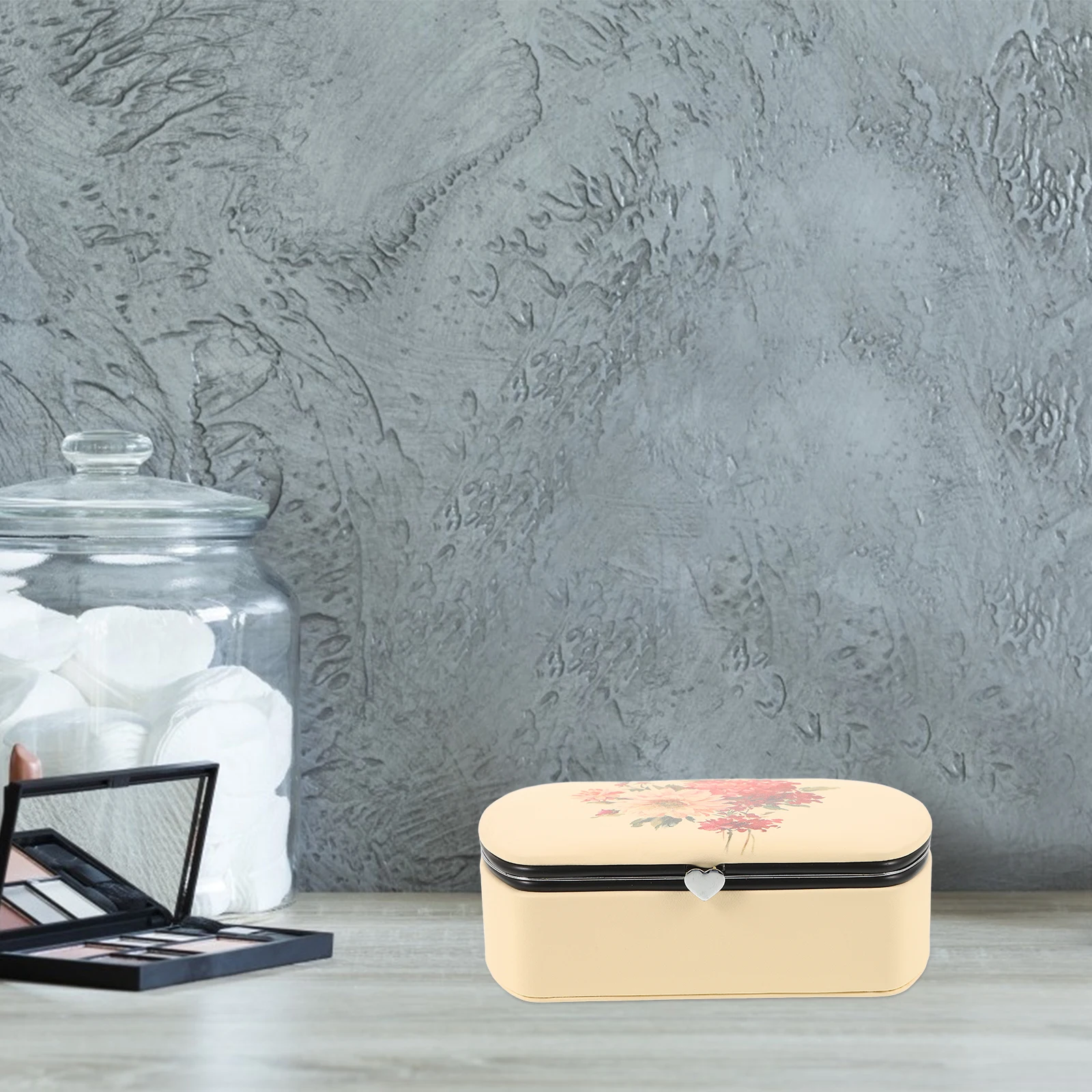 

Travel Jewelry Box Portable Mini White Pearl Pattern Case for Earrings Rings Necklace Storage Small Accessories ganizer