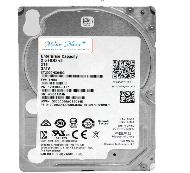 

For Seagate Enterprise Capacity v3 2TB 7.2K SATA 6G 2.5" Hard Drive HDD ST2000NX0403