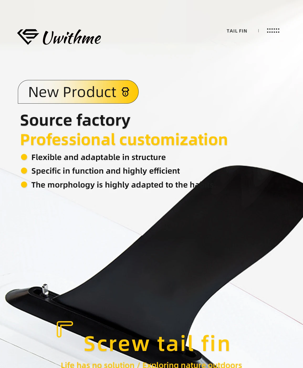 10-Zoll-SUP-Einzel-Mittel-Surf-Finne, Nylon-Longboard-Finne mit Schraubgewinde, universell passend für aufblasbare Paddleboards, Wassersport-Ersatzteile – Detail 1