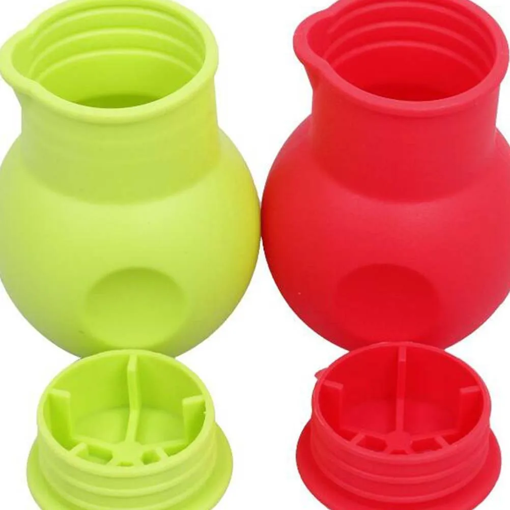 Olla para derretir Chocolate de silicona, herramienta para hornear Flexible, color rojo y verde, mantequilla derretida, calor, salsa de leche, apto para microondas, 2 uds.