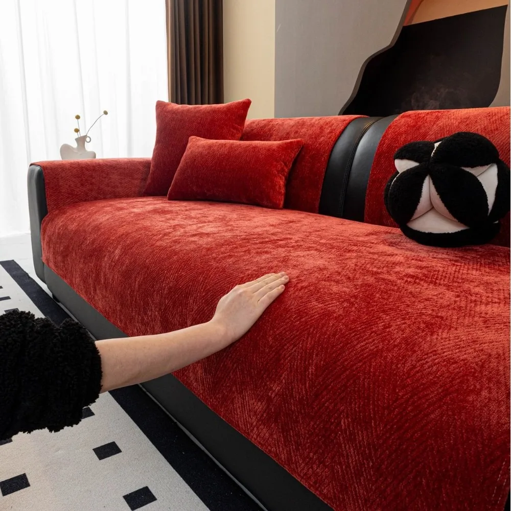 Chenille Textures Sofa Seat Cover Universal Non-Slip Couch Cover Towel Sofa Protective Mats for Living Room Decor 쇼파커버