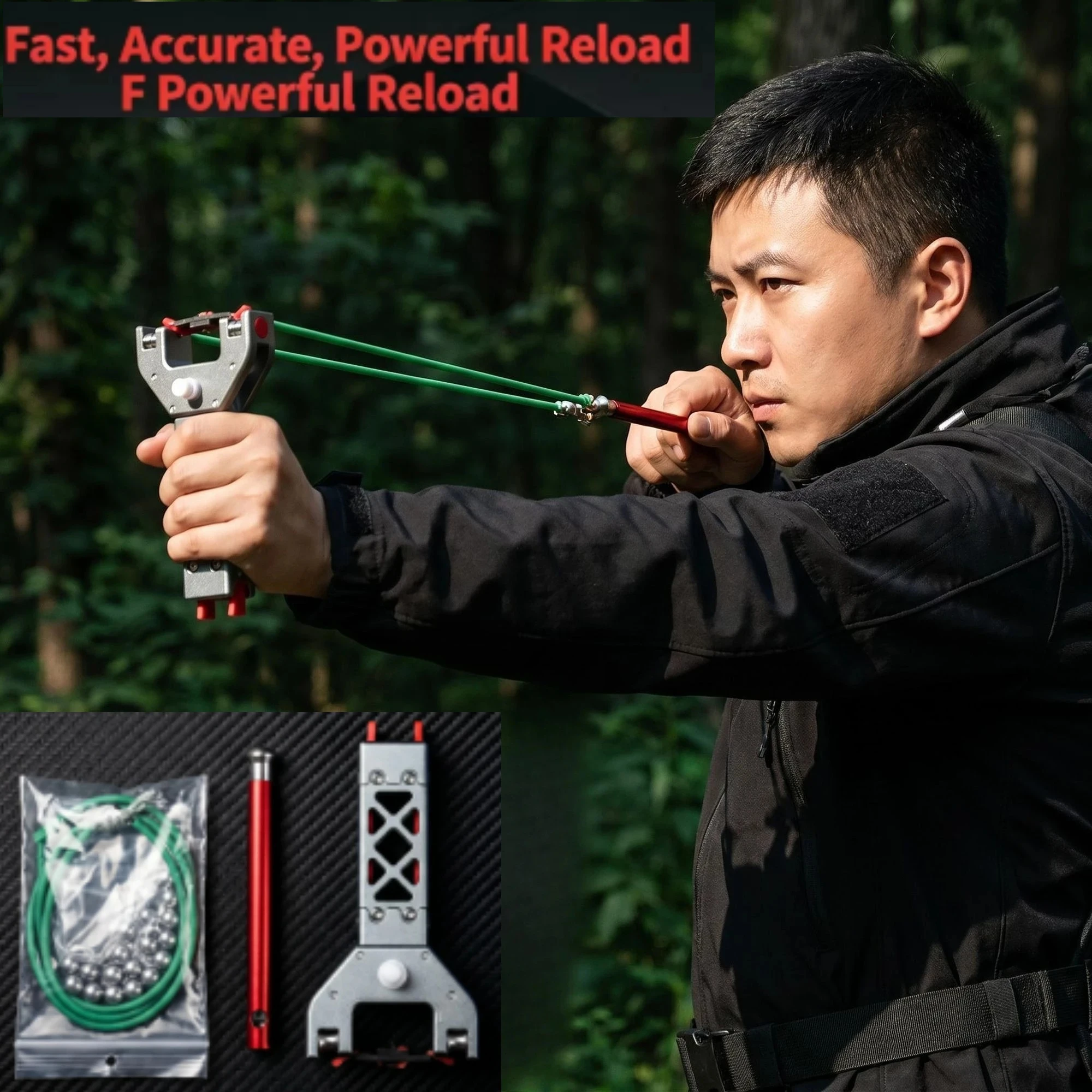 EDC Outdoor Sports Hunting Tool Parts Automatic Slingshot CNC Hollow Composite Structure
