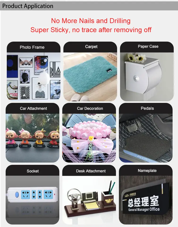 Ultra-strong Double-sided Adhesive Nano Tape Clear Removable Traceless Waterproof Sticky Strip Heavy-duty Two Side Tape Decor