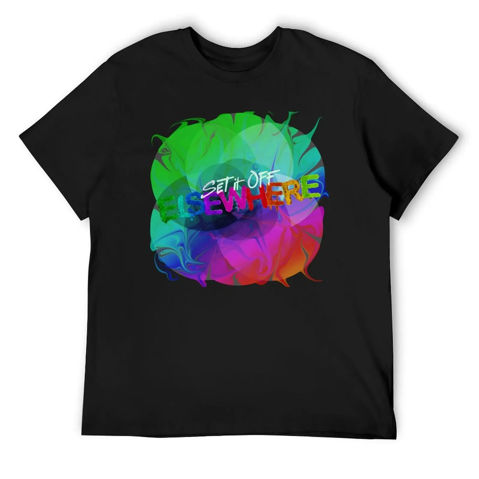 Set it Off Elsewhere Album Rainbow melt T-Shirt luxury clothing labubu custom t shirt summer 2025 t shirts men