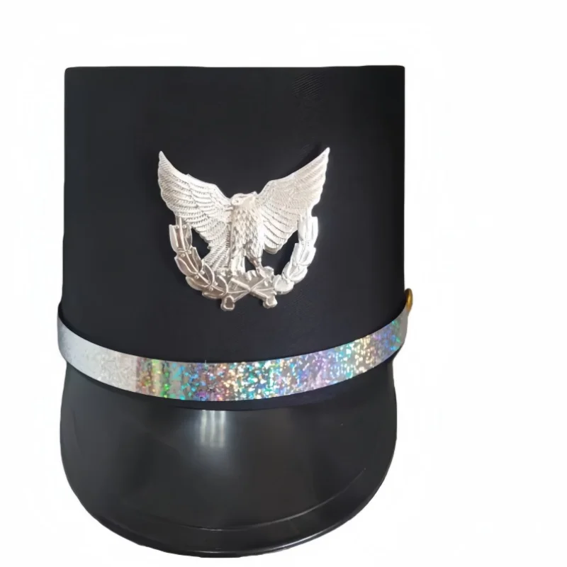 

Шляпа для духового оркестра, черная, для выступлений, для парадного оркестра, для почетного караула, для оркестра, для солдат, для Хэллоуина, для косплея, для вечеринок