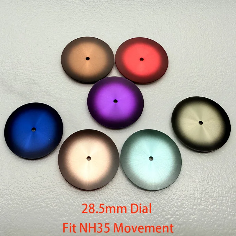 Customized Blank Watch Dial 28.5mm Watch Faces gradient for NH35 NH36 7S26 Movement sunburst sunray watch dial Watch Case Parts