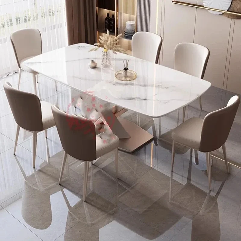 

Nordic Art Dining Table Rectangle Luxury Modern Living Room Dining Table Minimalist Marble Mesas De Comedor Home Furniture