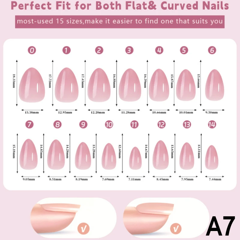 150Pcs/Box Acrylic Press On Nails Full Cover Fake False Tips Soft Gel Extension T-shaped Oval Capsule Almond Sculpted Salon DIY