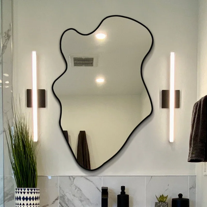 /Simple Vintage Mirror Xenomorph Irregular Cute Accent Luxury Modern Bedroom Mirror Space Saving Spiegels Postmodern Furniture