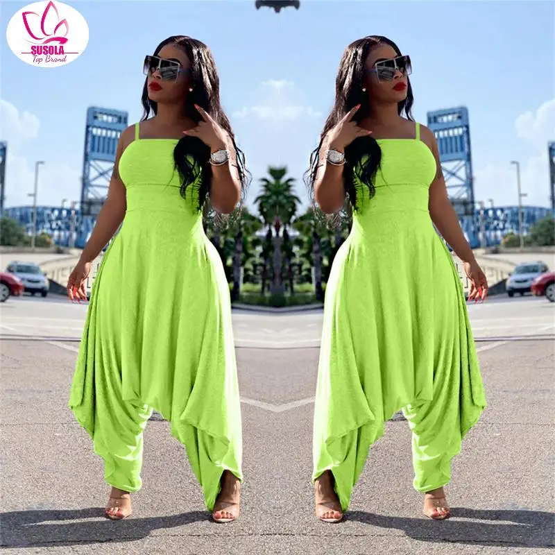 SUSOLA Casual Loose Jumpsuit Women Rompers Trend Summer Overalls for Women Long Baggy Pants One Piece Jumpsuit Dropshipping