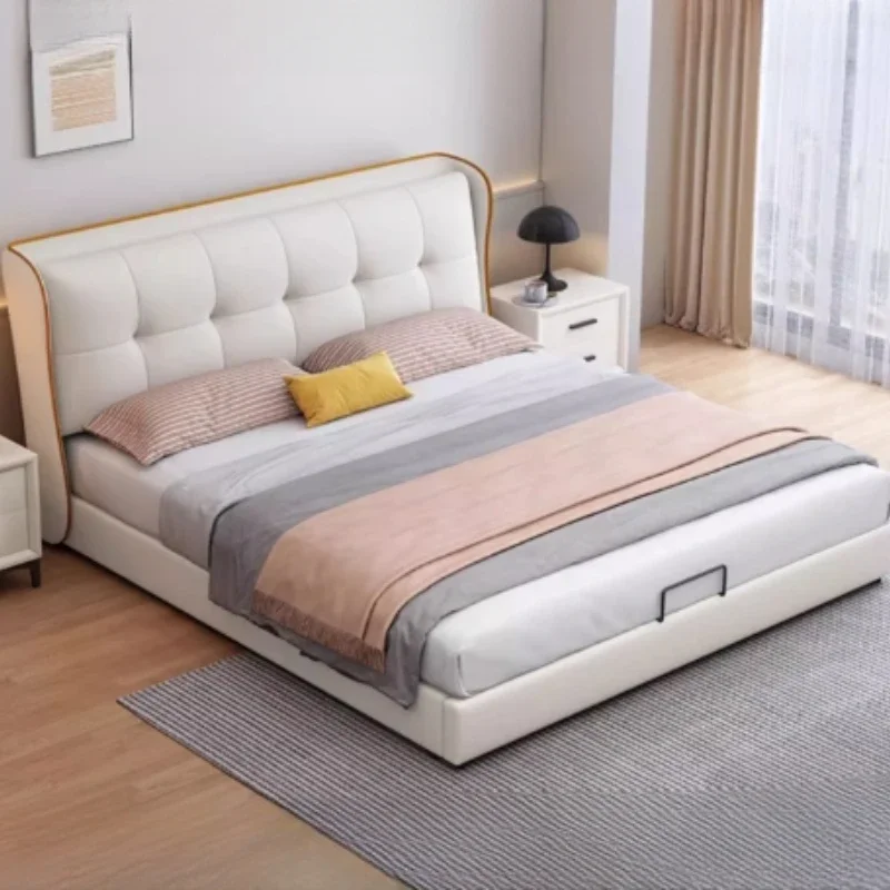 

Support Cat Claw Cloth Double Bed Wood Nordic Luxury Living Room Double Bed Luxury Modern Cama Matrimonial Bedroom Furniture