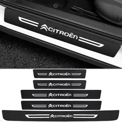 Carbon Fiber Car Door Sill Sticker Protective Film for Citroen DS SPIRIT DS4 DS7 C3 C3 C4 C2 C5 C1 Berlingo Jumper Picasso Logo