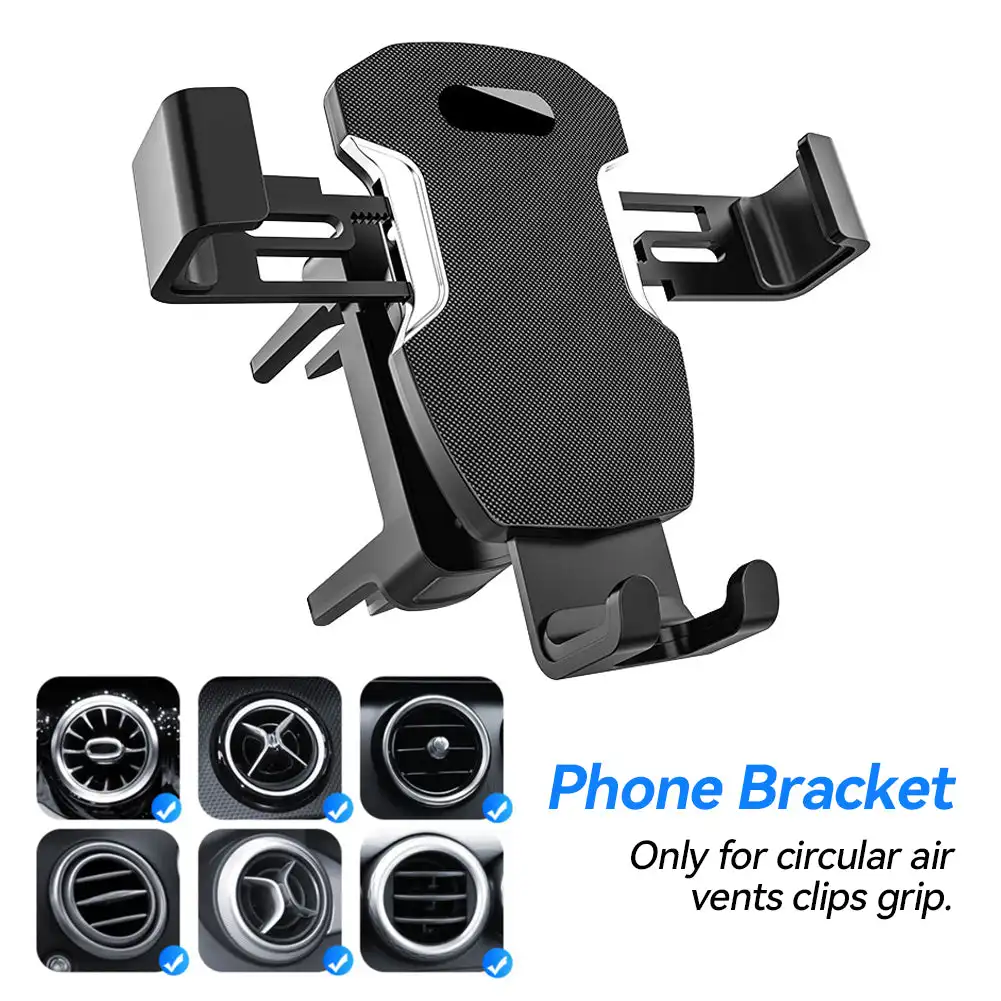

Universal Car Phone Mount Stand for Round Air Vent GPS Support One-Handed Operation Bracket Circular Air Vent Mount Holder