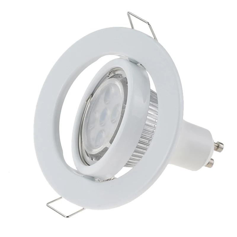 6 pçs redonda gu10 recessed downlight mr16 montagem montagem luzes do ponto de teto quadro lâmpada led mutável base soquete luz