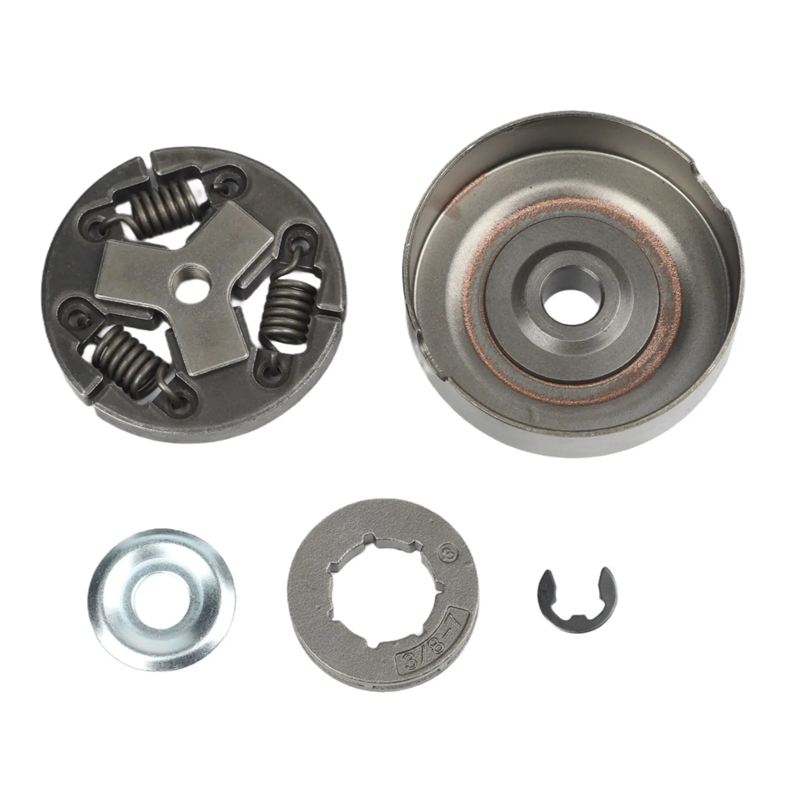 3/8 7T Clutch Drum and Clutch Assembly Kit for CS-310 CS-352 305S 340S Replaces 99944400395 with Retaining Ring and Sprocket