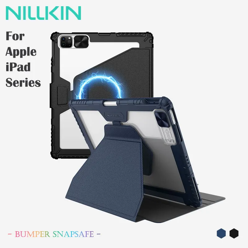 For iPad 10.2/Air 11/Pro 11 Case, NILLKIN SnapSafe, Slide Camera Cover & Pen Slot, Multi-Angle Viewing, Anti-Bend Protection