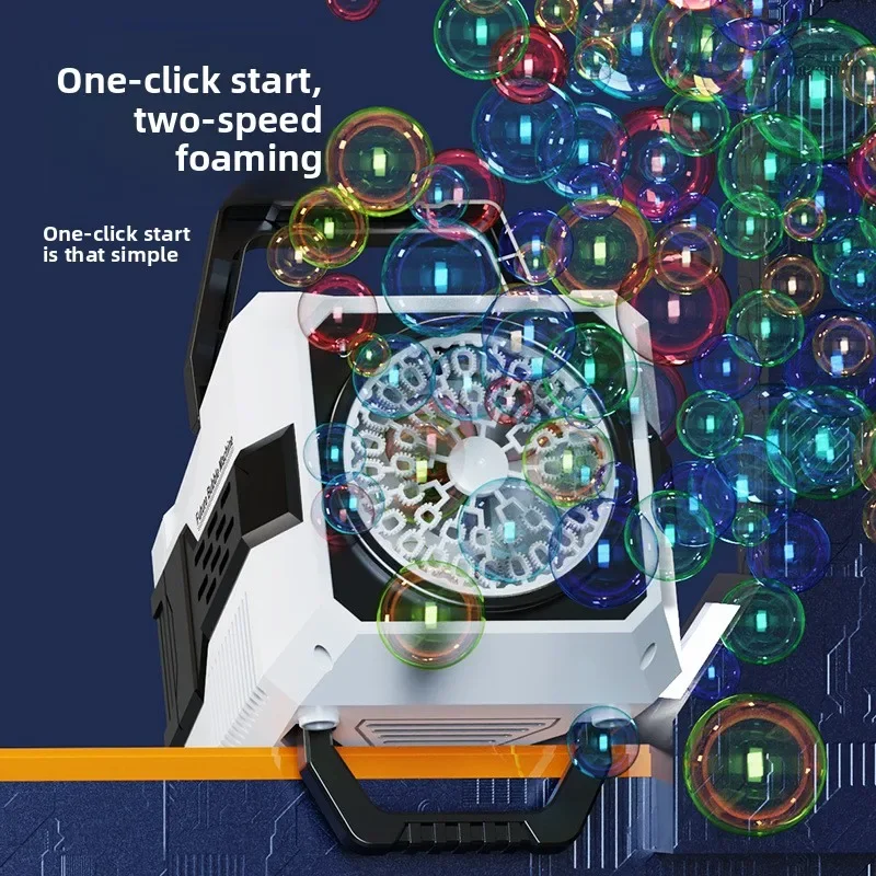 DurableStage Bubble Machine Lighting Mini Portable Porous Automatic Bubble Wedding Performance Party