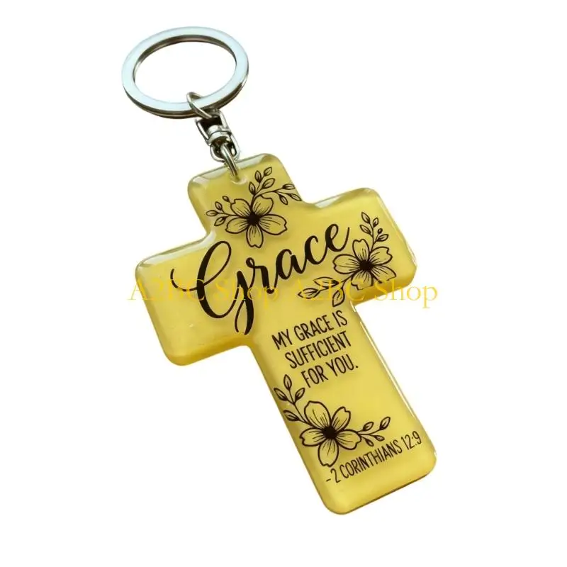 A2BC Minimalists Acrylic Keychain Crossing Pendant Positive Energy Daily Use for Bags