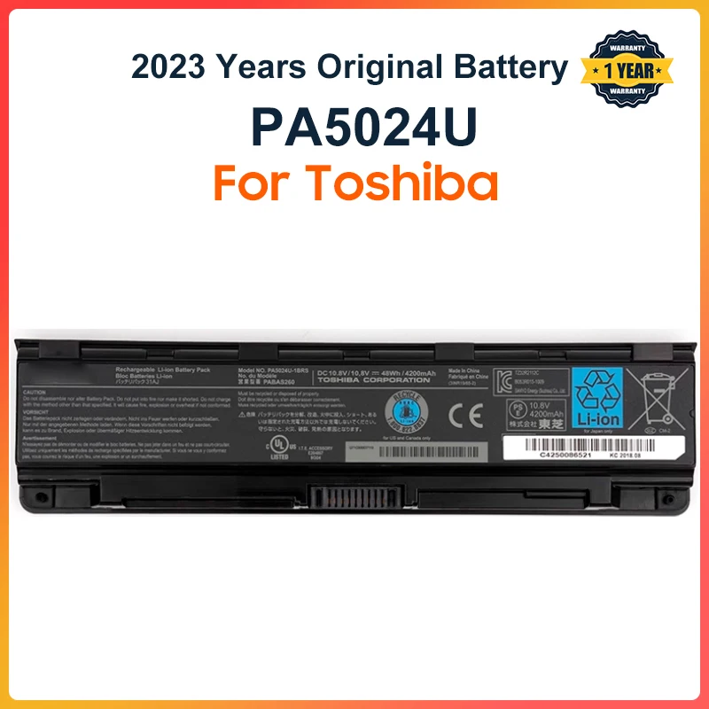 PA5024U Laptop Battery For Toshiba Satellite C800 C850 C870 L800 L830 L840 L850 L870 PA5025U PA5024U-1BRS PABAS260