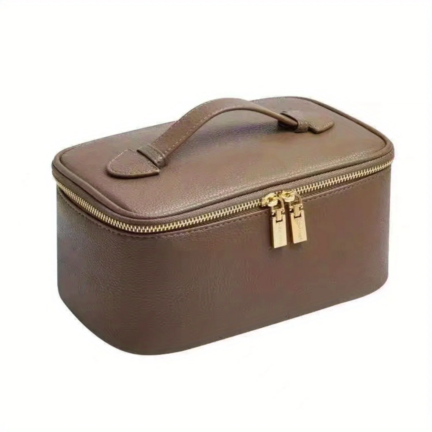 Chic Faux Leather Travel Cosmetic Bag - Spacious With Organizational Divider - Perfect For On-the-Go Beauty Needs