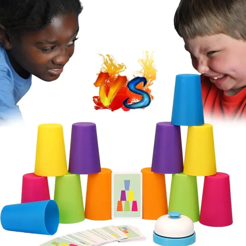 Quick Stack Cup Giocattoli per bambini Allenamento di velocità Gioco da tavolo classico educativo Giocare con gli amici Giocattoli da gioco per