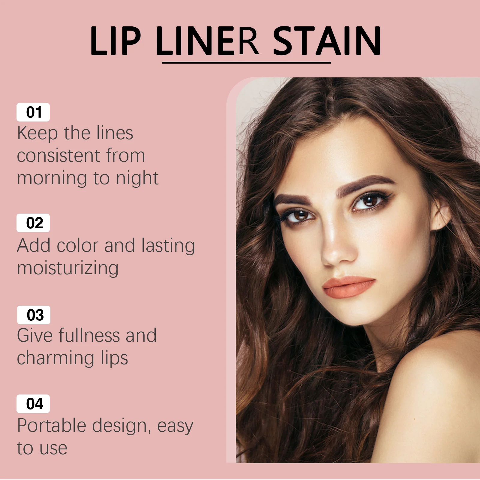 EELHOE Peel Off Lip Liner Natural Waterproof Long Lasting Non-Stick Lip Stain Matte Lip Gloss 3 Colors Lipliner Makeup Cosmetics